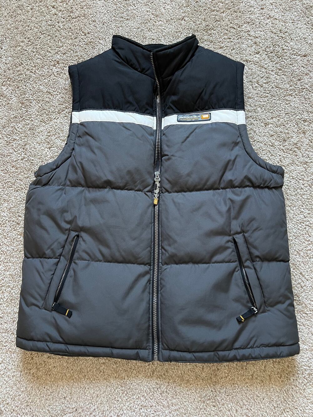 ZeroXposur Y2K Puffer Vest XL Kids 18/20 Black Gray Snowboard Skiing Winter